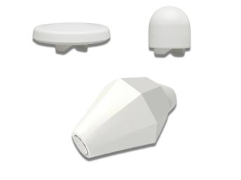 TETE MAGNETIQUE BLANCHE + TETE PLATE BLANCHE + TETE RONDE BLANCHE NOUVEAU NOVAFON ® LOT DE 3 TETES 